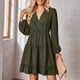 thumbnail image 4 of Vestidos Para Mujer Vestidos Largos Casuales Estampado Floral Escote en V Profundo Manga Larga Volantes Dobladillo Vestido Floral Odeerbi ODB138862, 4 of 9