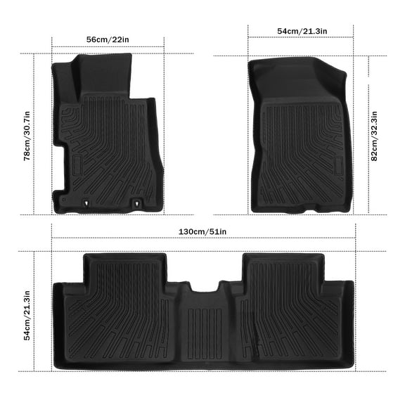3Pcs/Set Car Floor Mats Compatible for Honda Civic 2006-2011 All-Weather Automotive Floor Mats Waterproof Heavy Duty Car Mats Flexible Floor Liners