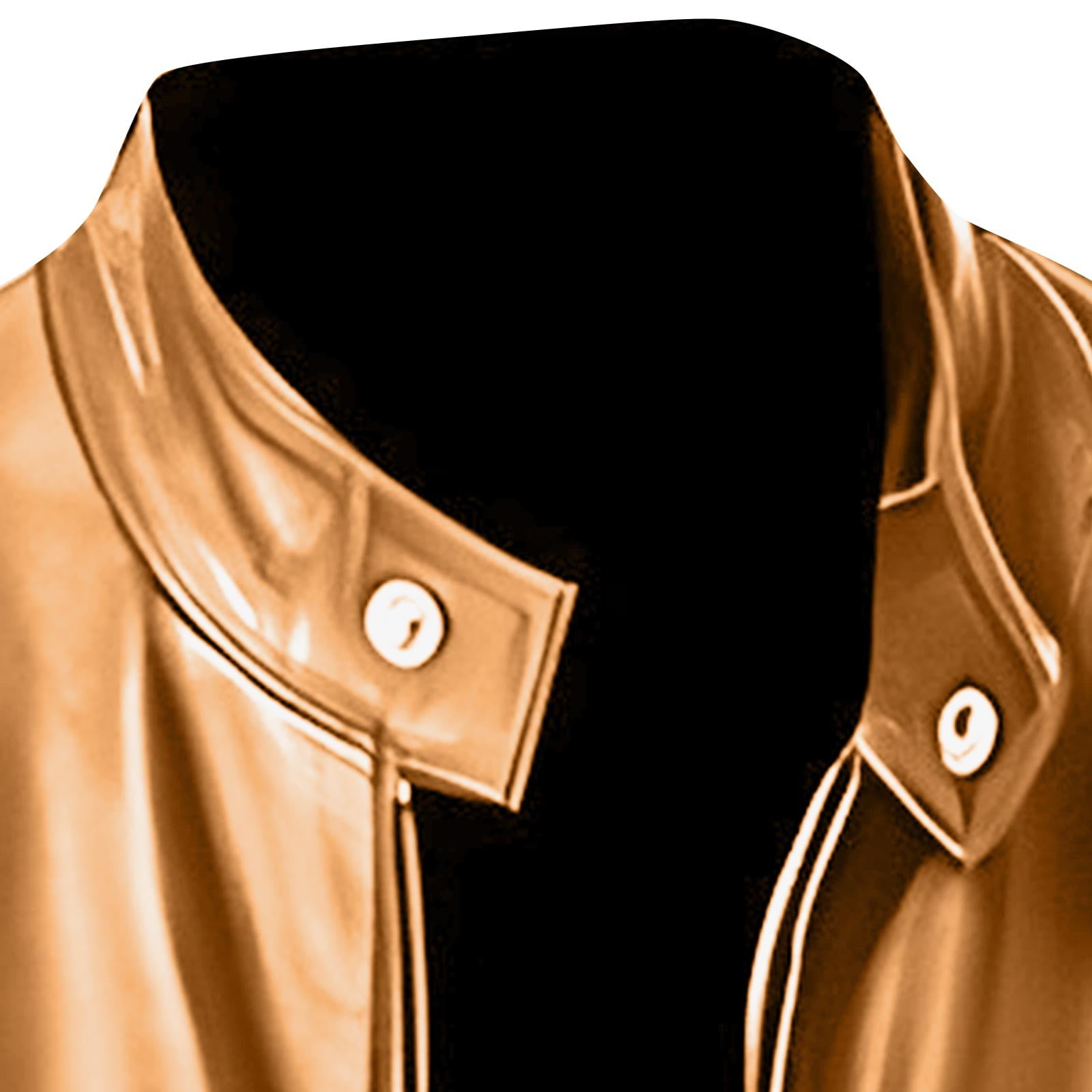 BVnarty Men's Genuine Leather Jacket Motorcycle Biker Slim Fit Stand Collar Zipper Outwear Large (Khaki,S)