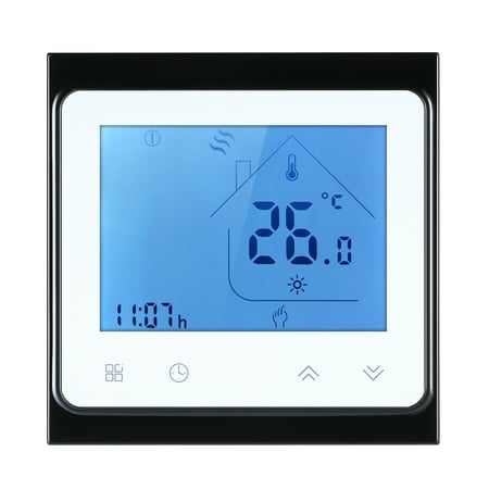 Dry Contact Gas Boiler Heating Thermostat with Touchscreen LCD Display Weekly Programmable Energy Saving Temperature (Best Gas Boilers For Home Heating)