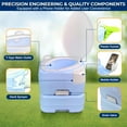 thumbnail image 5 of SereneLife 4 Gallon Portable Toilet with Extra Large Seat – Outdoor Camping Toilet with Flush, 3.2 Gallon Fresh Water Tank, Hand Sprayer, Funnel & Phone Holder for RV, Boat, Travel, Indoor/Outdoor Use, 5 of 7