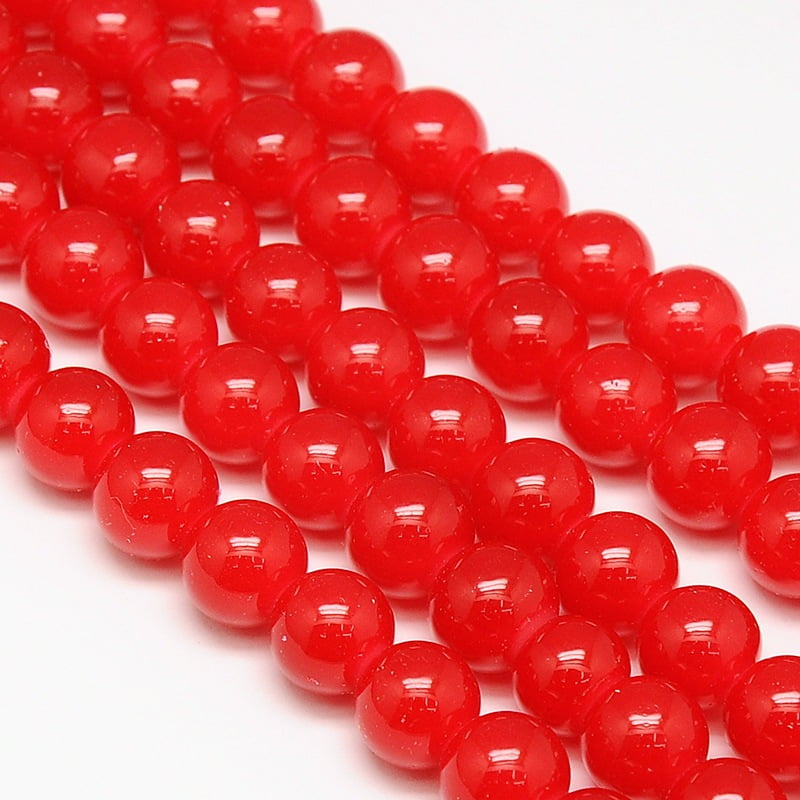 Imitation Jade Glass Round Bead Strands Mixed Color 10mm Hole: 1.5mm about 42pcs/strand 15.7 inch