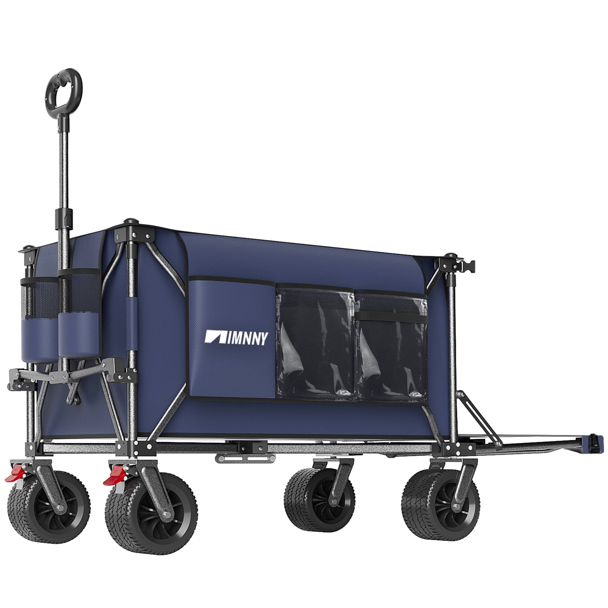 Folding Wagon with Removable Fabric 500 lbs Capacity 300L Storage 58 Long Frame All-Terrain Wheels