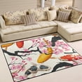 thumbnail image 2 of SKYSONIC 80x58 inches Lightweight Soft Area Rug Mat Indoor Floor Rugs Home Decoration for Kids Room Living Room Koi Fish and Sakura, 2 of 6