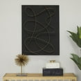 thumbnail image 2 of CosmoLiving by Cosmopolitan Black Wood Abstract Wall Decor with Gold Metal Loop Design, 2 of 11