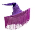 thumbnail image 4 of Jxzom Women Halloween Witch Hat Large Ruched Tassel Witch Hat Halloween Costume Dress Up Cosplay Party Props, 4 of 5