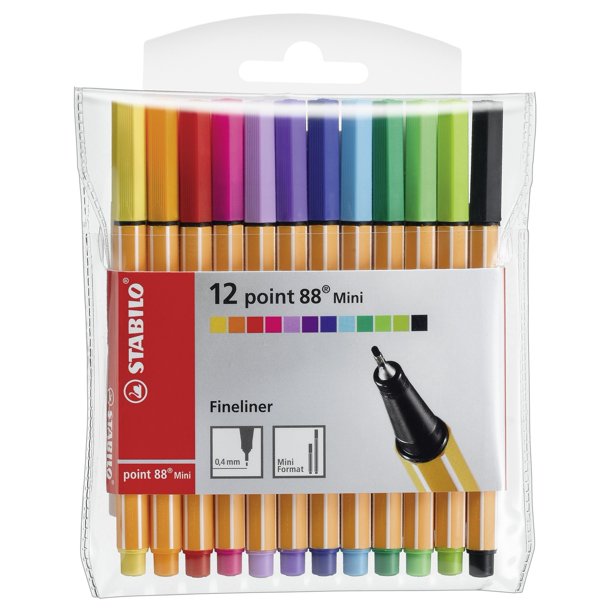 Fineliner STABILO point 88 Mini 12 colores surtidos