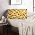 thumbnail image 6 of Sikiie Modern Elegant Sunflower Print Plush Pillow Cover, Wrinkle-proof and Stain-resistant Pillow Protector without Pillow Core, Home Decoration-16"x24", 6 of 6