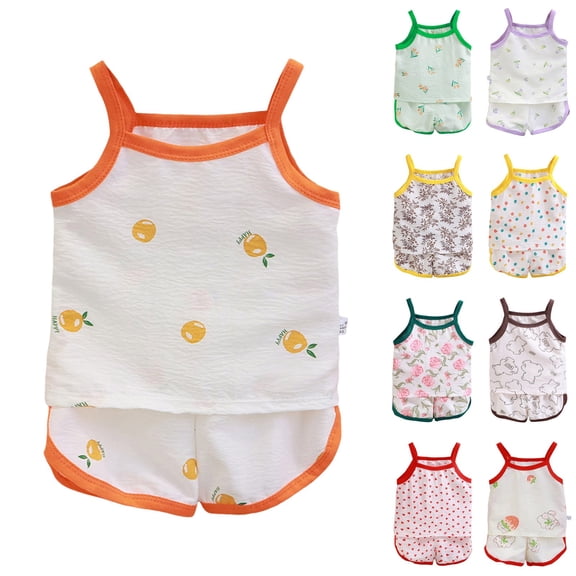 BOBOGOJP Baby Girl Summer Clothes Boho Linen Sleeveless Smocked Tank Tops Bottom Shorts Set 3Pcs Outfits Red for Size 3-4 Years