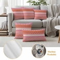 thumbnail image 6 of Pink Orange Boho Outdoor Waterproof Pillow Covers, Vintage Ethnic Tribe Abstract Art Decorative Square Throw Pillowcase Sofa Cushion Sham for Patio/Couch/Chair, 18"x18" 2 Pack, 6 of 8