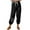Black1, variant on Cotton Linen Pants for Women Elastic Waist Drawstring Print Pants Lounge Trousers with Pockets