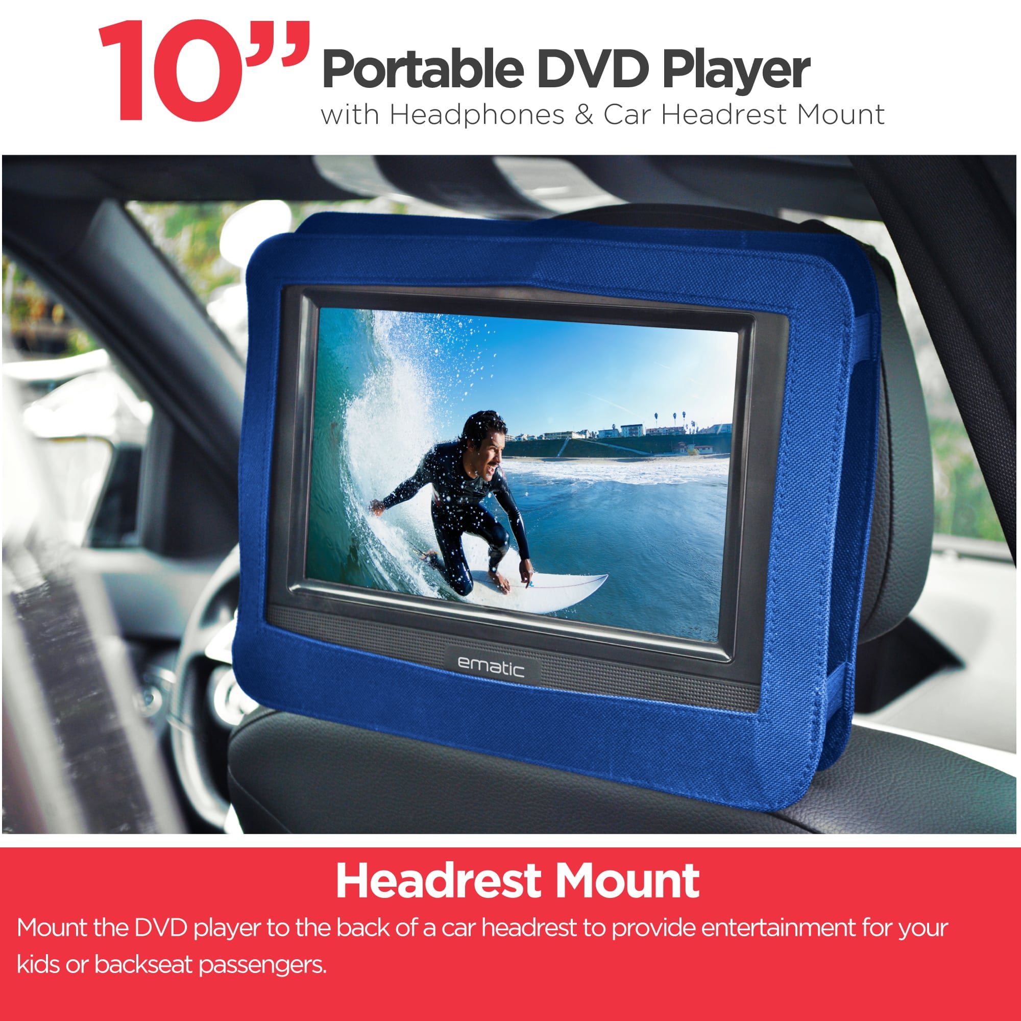 Ematic 10 Portable Dvd Player With Headphones And Car Headrest Mount Epd116rd Walmart Com Walmart Com Ematic 10 Portable Dvd Player With Headphones And Car Headrest Mount Epd116rd Walmart Com Walmart Com
