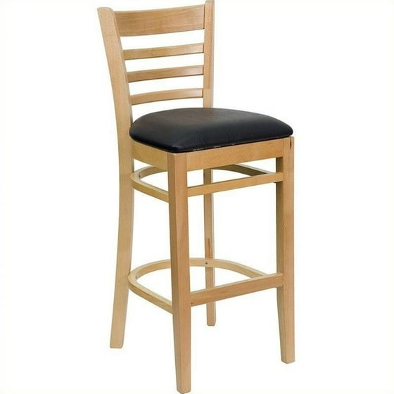 Ladder Back Bar Stool 31 Natural And Black Com