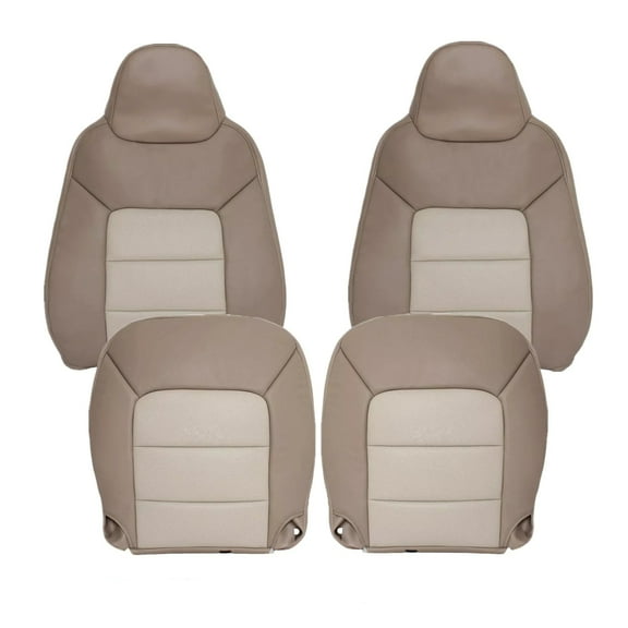 2003-2006 2004 2005 For Ford Expedition Eddie Bauer Front Driver & Passenger Bottom & Lean Back Leather Seat Cover Tan TAPDRA Spare Part