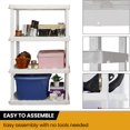 thumbnail image 3 of Hyper Tough Plastic Shelving Unit Storage Shelf 4-Tier 56" H x 36" W x 18" D White 600 lb Capacity, 3 of 7