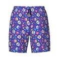thumbnail image 4 of Lsque Mens Swim Trunks colorful Skull flower leaf Pattern - Bathing Suit Compression Liner - Beach Swim Shorts Swimwear - (S-3XL) - Stretch Quick Dry -3X-Large, 4 of 9