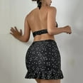 thumbnail image 3 of TOWED22 Womens Bathing Suits Tummy Control,Women Swimsuit Bikini Set High Waisted Twisted Front Ruched Floral Two Piece Bathing Suit Black,L, 3 of 5