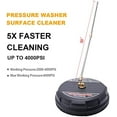 thumbnail image 2 of 15" Pressure Washer Surface Cleaner, 15 Power Washer Attachment with 2 Extension Wands, 2 Replacememt Nozzles, 1/4" Quick Plug, for Driveways Sidewalks Patios Cleaning, Heavy Duty, Max 4000 PSI, 2 of 6
