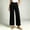 (Fashion 202)Black, variant on Women's High Waist Cotton Blend Wide Leg Pants Button Front Casual Trousers with Pleats Breathable Summer Office Wear