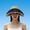 Black, variant on Women's Woven Open Top Visor Hat Wide Brim Sun Cap with Embossed Graphic and Bowknot for Beach Resort and Lounging White Free Size