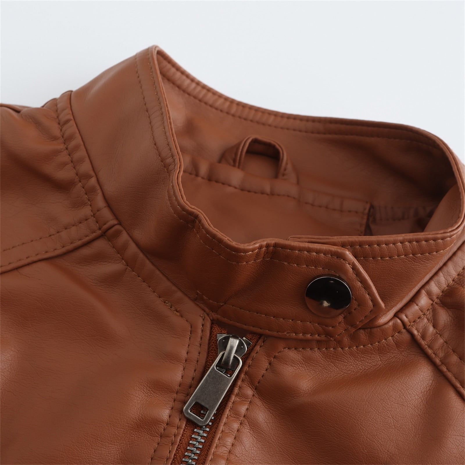 Leather Jacket Women 2024 Fall Women's Faux Leather Blazer Jacket Vegan Leather Coat for Women Relaxed-fit Bomber Jacket Women Outerwear Jackets & Coats