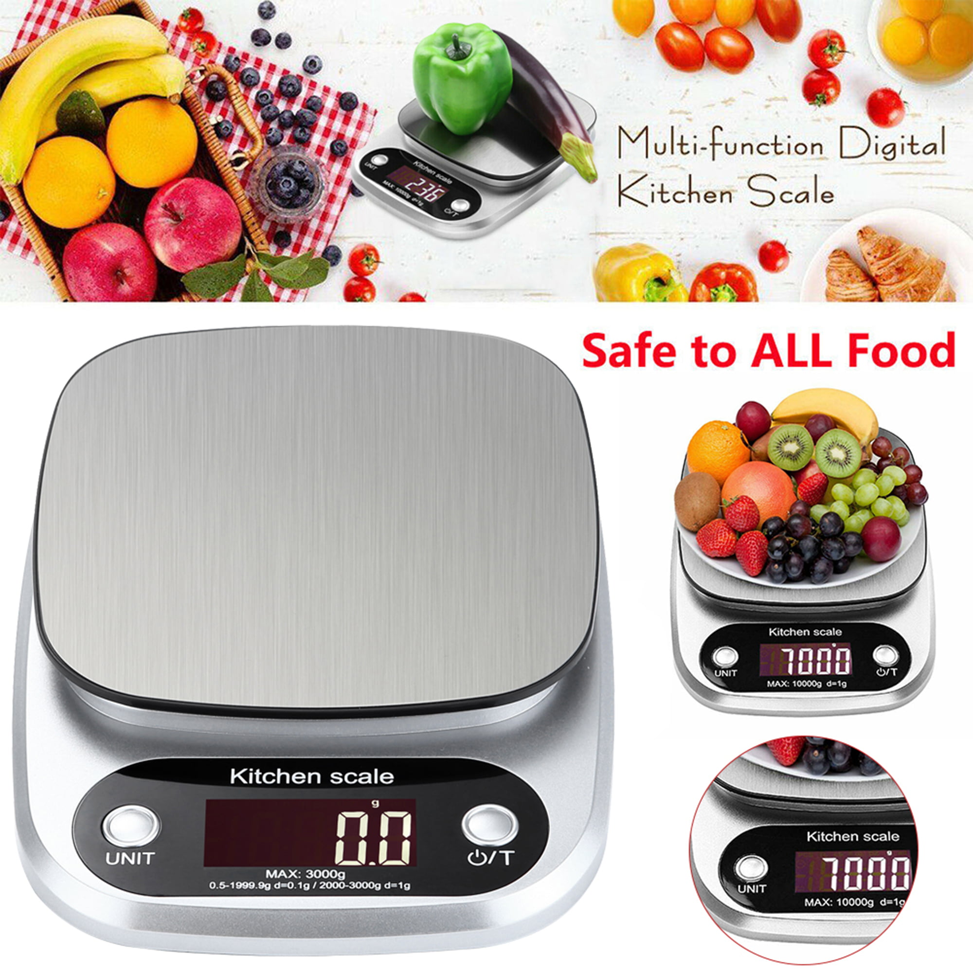 Digital Kitchen Scale LCD Display Electronic Platform Balance Weight Diet Postal 