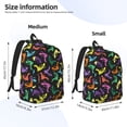 thumbnail image 3 of Naloa Colorful Lizards Canvas Backpack for Men Women Rucksack Casual Travel Daypack College Tote Satchel Bookbag for Teens-Medium, 3 of 7