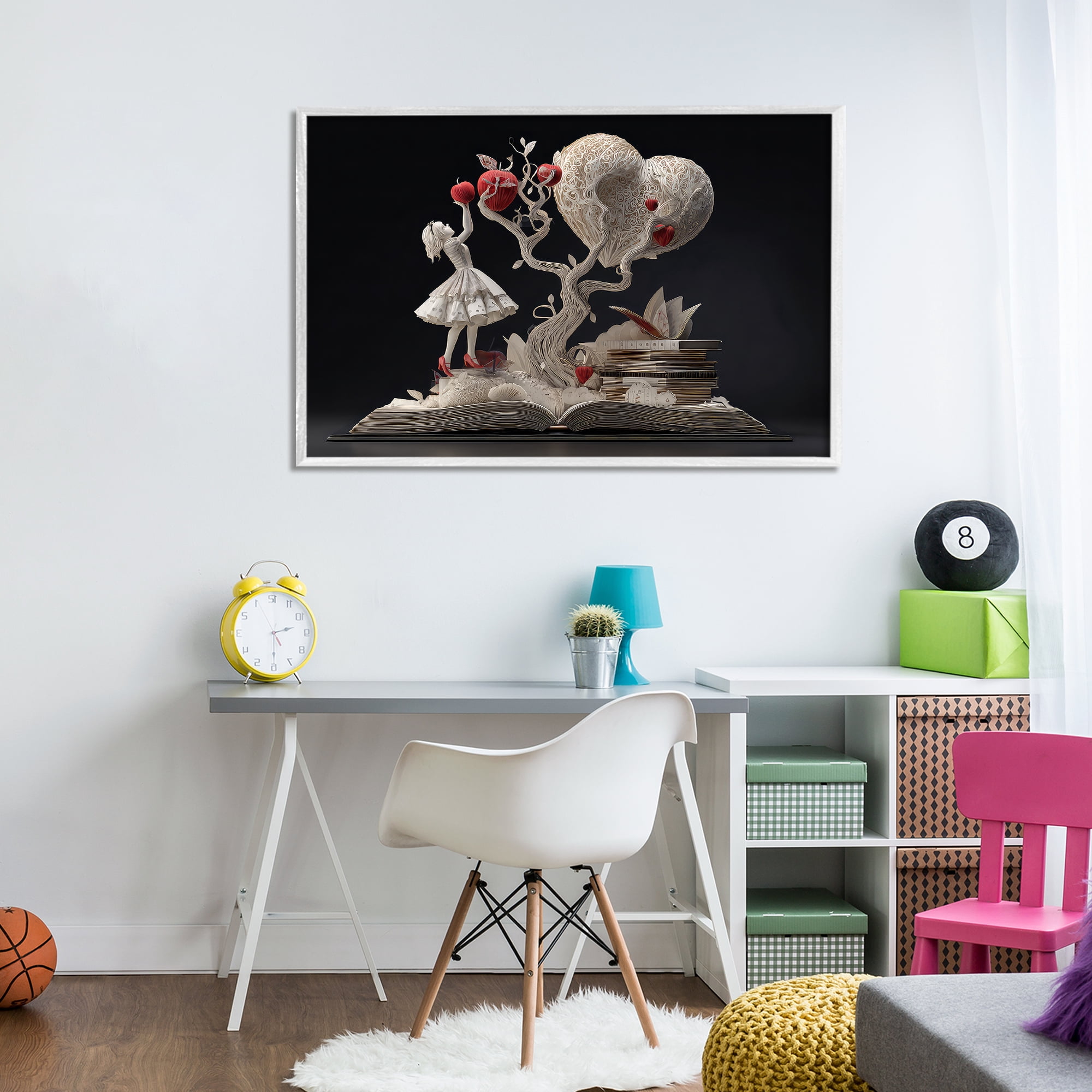 Stupell Industries Paper Sculpture Style Fairytale White Framed Giclee Art, design by The Wands Want