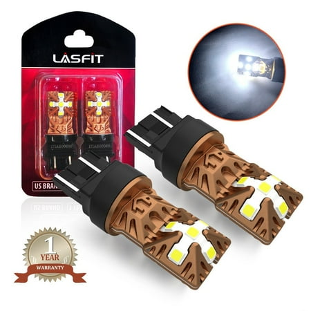 Xl Xenon White Bulb - LASFIT 7443 7440 992 T20 LED Bulbs Polarity Free 6000K Super Bright Use for Back Up Reverse, Daytime Running, Parking Lights, Xenon White (Pack of 2)
