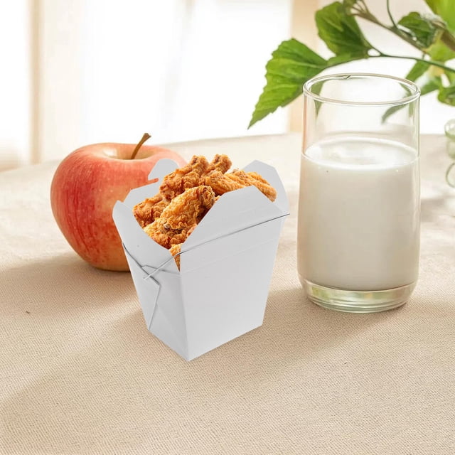 HEALEEP 50Pcs Chinese Take Out Food Containers for Camping and Picnics Iron Paper Rectangular