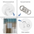 thumbnail image 5 of Teal Blue Waterproof Fabric Shower Curtain,Brown White Minimalist Retro Smear Ombre Art Waterproof Fabric Shower Curtain for Bathroom Curtains Bathtubs Shower Curtains with 12 Hooks Stall 54x78in, 5 of 8