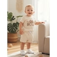 thumbnail image 5 of BemeyourBBs Toddler Baby Boy Little Brother Big Brother Matching Outfit Infant Boys Summer Clothes Waffle Knit Short Sleeve Letters Embroidery Romper T Shirt with Shorts Set, 5 of 9