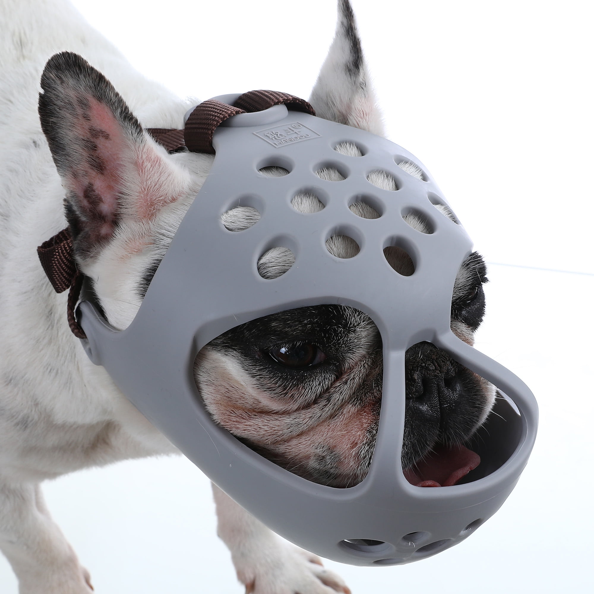 Dog Muzzle for Short Snout Dogs Breathable Holes Biting Chewing