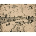 thumbnail image 3 of Carlo Mense 14x12 Black Modern Framed Museum Art Print Titled - Scene on the River&nbsp;Wuppe (1921), 3 of 5