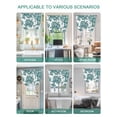 thumbnail image 5 of Teal Green Flower Tie Up Curtains for Windows 63 Inch Length Balloon Curtains Kitchen Adjustable Balloon Window Shade Abstract Vintage Ethnic Floral Tie Up Valance Bathroom Curtain Window 42"x63", 5 of 6