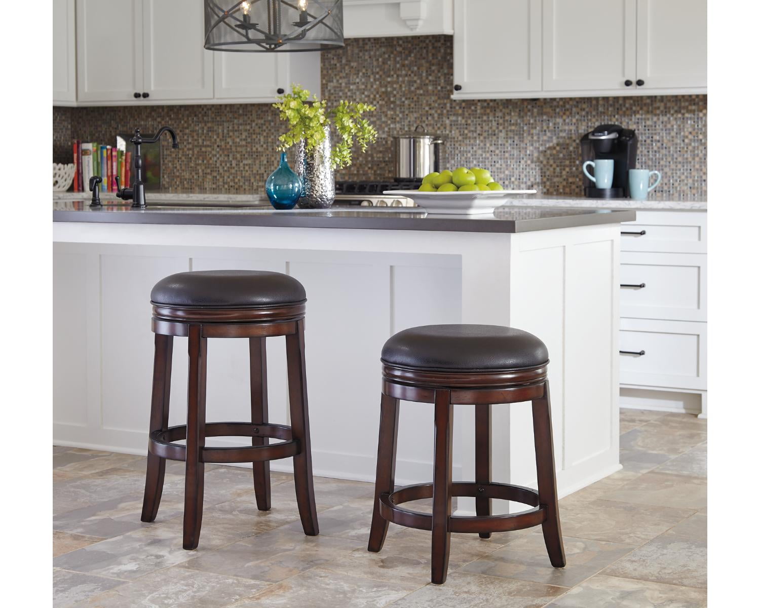 Signature Design by Ashley Porter Tall Swivel Stool Set of 2 Rustic