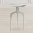 thumbnail image 2 of Maklaine 25" Round Coastal Aluminum Accent Table in Matte White, 2 of 5