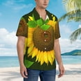 thumbnail image 5 of Xecao Sunflower3 print Hawaiian shirt - a stylish short-sleeve button-down for men, perfect for casual beach and tropical outings., 5 of 9