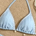 thumbnail image 6 of Weebloom Teen Girls' Swimwear Swimwear Tie Neck Bikini Beach Swimsuit For Kids Teen Bathing Suit Light Blue 13-14 Years, 6 of 8