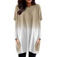 thumbnail image 1 of WEAIXIMIUNG Long Sleeve Shirts for Women V Neck for Work Women Autumn and Winter Casual Fashion Round Neck Long Sleeve Long T Shirt Top Pocket Puff Sleeve Print Top, 1 of 4