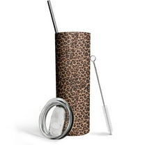 Leopard Tumbler, Tumbler with Lid and Straw-Leopard, Cheetah Print-Stainless Steel Insulated-Skinny Tumbler for Women Mom Girls Daughter Teenage Girls-Travel Iced Coffee Cup Mug-20 Oz Tumbler