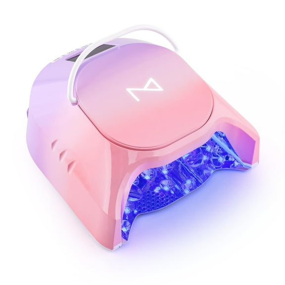 M - GlowPro Professional Hybrid 86W Wireless Rechargeable UV LED Nail Curing Lamp Cordless Nail Dryer for Gel Nails, Manicure, Pedicure (Ombre Purple)