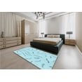 thumbnail image 5 of Ahgly Company Machine Washable Indoor Square Transitional Blue Diamond Blue Area Rugs, 7' Square, 5 of 7
