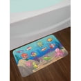 thumbnail image 2 of Under the Sea Bath Mat, Colorful Cartoon Sea Animals Undersea Bottom with Seaweed and Fish, Plush Bathroom Decor Mat with Non Slip Backing, 29.5" X 17.5", Sea Blue Multicolor, by Ambesonne, 2 of 2