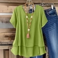 thumbnail image 2 of Womens Tops Under $10, Cotton Gauze Tops for Women Loose Fit Flowy Beach Shirts Trendy Oversize High Low Tops Summer Vacation Comfy Blouses, 2 of 5
