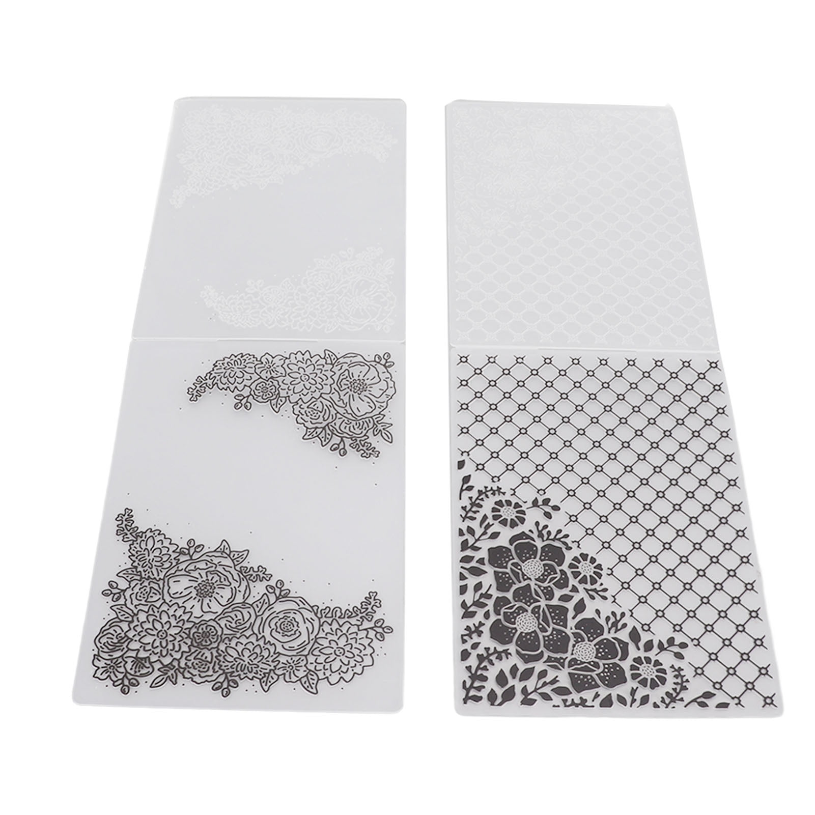 Octpeak Embossing Folders,2Pcs Plastic Embossing Folder Clear Concave Convex Texture DIY Craft