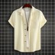 thumbnail image 4 of Camisas s Para Hombre Interior Camisa casual de playa de manga corta para hombre de verano (Beige, M), 4 of 5
