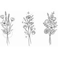 thumbnail image 3 of shiyou-Tattoo Tech, 2 Sheets Medium Semi Permanent Tattoo, Temporary Tattoos, Last 1-2 Weeks, Waterproof, Realistic Look, No Adhesive, No Reflection (Three Bunches of Flowers), 3 of 4