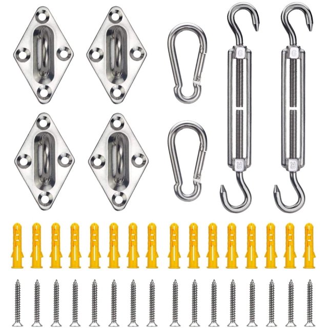 Sun Shade Sail Hardware Kit, es M Premium Stainless Steel Sun Shade Sail Installation Accessories for Outdoor Patio Square/Rectangle/Triangle Sun Shade Sails Installation