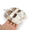 thumbnail image 5 of Tigivemen Flower Girl Dress Shoes Infant Baby Mary Jane Flats with Non Slip Bow Cirb Shoe for Newborn White Size 3, 5 of 7